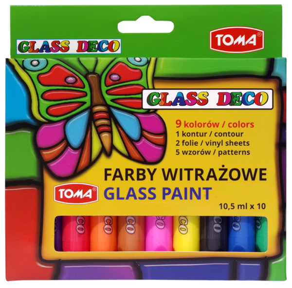 Toma farby witrażowe 10×10,5ml TO-750