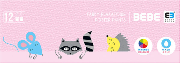 Farby plakatowe Interdruk 12kol. Pastel