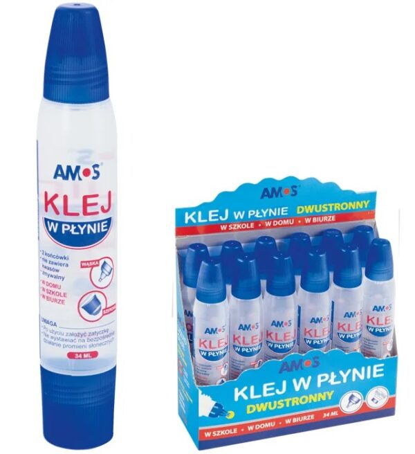 Klej w płynie Amos dwustronny 34ml