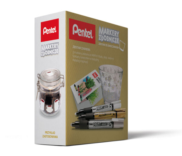 Pentel Zestaw zdobniczy 3 markery MMP20+świecznik