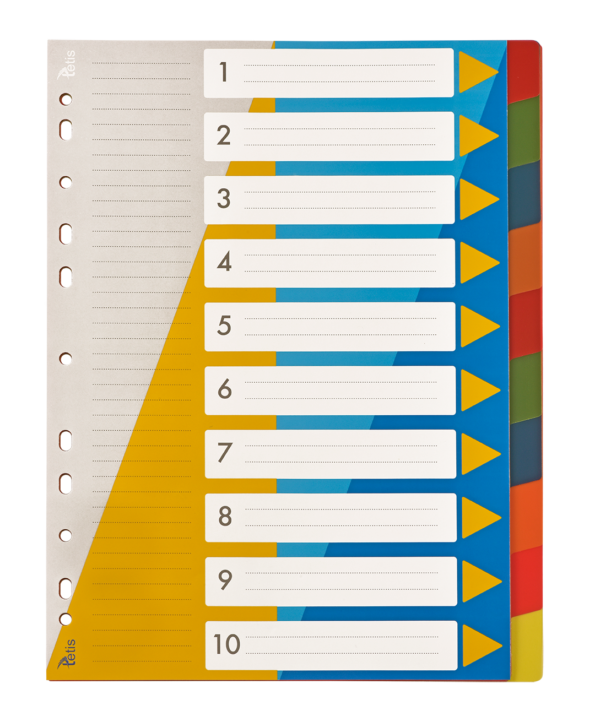 Przekładki Tetis A4 PP Numeryczne 1-10